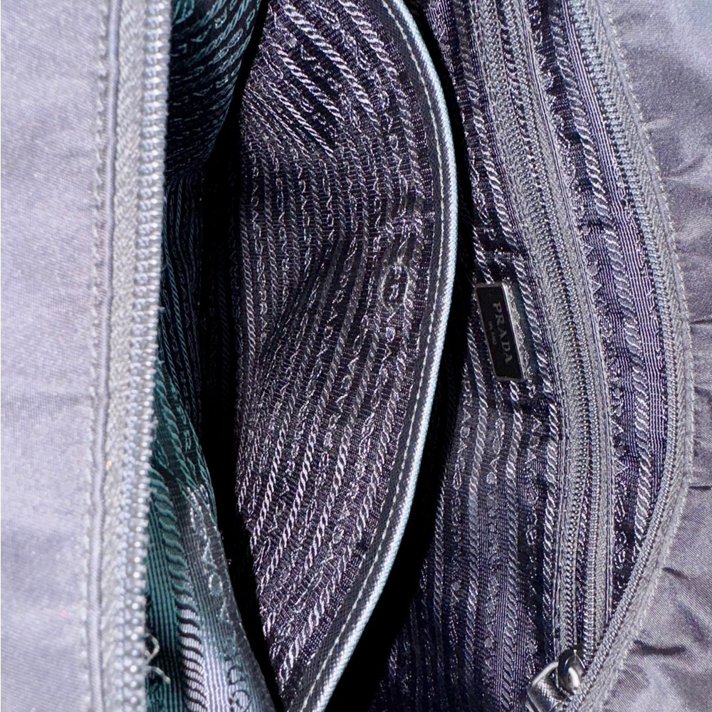 Prada Vela Studded Nylon Black and Red Convertible Tote Bag - Picture 11 of 16